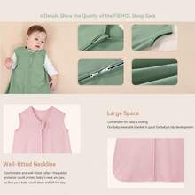 1pc Soft & Comfortable Sleeveless Baby Sleeping Bag, Knitted Summer Baby Sleeping Bag, Summer Baby Breathable Sleeveless Zipper Sleeping Bag Bedding , Zippered Baby Sleeping Bag, 0-3 Years Old - Soft Polyester Sleeping Bag, Essential For Baby Nursery, Ideal Gift - 8 Colors - Multicolor - View 5