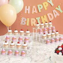 1pc Acrylic DIY Trapezoidal Display And Storage Shelf - Transparent - View 5