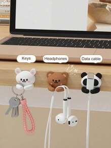 Cute Animal Cable Clips, Cable Organizer For Desktop, Cute Animal Desktop Multi-Function Mouse ,Silicone Cable Clips,Wire Storage Holder, Charger Cord Winder For USB Charging, Car, Tablet Wire Management, Durable And Compact: Tidy Up Your Phone Charging Cables, Earphones, And Various Data Cables,Charging Cable Holder With Protective Cover ,Desk And Bedside Table Management