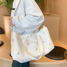 1 件米色大容量刺绣产妇医院包、单肩尿布包 - 米色 - 查看 10