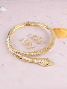 Set de 3/2/1 conjunto de joyas con diseño exagerado de serpiente, accesorio de lujo y estilo único, adecuado para uso diario - Conjunto de joyas de serpiente - Ver 7