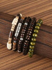 Set de 5 pulseras elásticas apilables con cuentas hechas a mano en estilo bohemio, perfectas para uso diario, fiestas y festivales de música, para hombres y mujeres