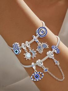 1个镀银可爱女孩太阳镜吊坠，适合DIY手链和女士饰品