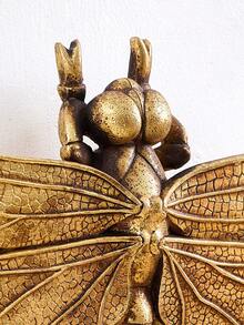 1pc Luxury Gilded Insect 3D Wall Hanging Decor, Gold Deer Antler Beetle Bee Dragonfly Multi-Style Resin Relief Wall Ornament, Artistic Wall Hanging, Luxury Insect-Shaped Decor, 3D Animal Wall Pendant, Insect Wall Soft Decoration Ornament, Craft Wall Decor, Suitable For Home Wall Decoration, Wedding Room Wall Decor, Bedside Wall Decor, Soft Decoration Hanging, Photo Wall Decor, Gift Hanging - Gold - View 9
