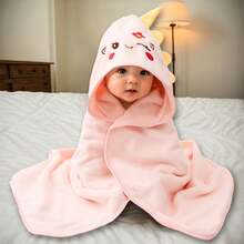TDHD 1 Pc Children Solid Color Coral Velvet Embroidered Bath Towel, Soft, Skin-Friendly, Absorbent, Quick Drying, Easy To Clean Coral Velvet Bathrobe Suitable For Home Use - Multicolor - View 20