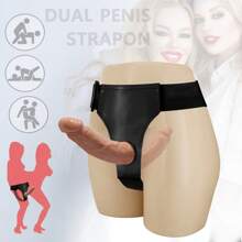 1 Stück Frauen Tragbarer Dildo doppelköpfiger realistischer Penis Dildo Slip, tragbarer Sexgürtel mit dickem Dildo Fake Penis Sexspielzeug Analplug weibliche Masturbation tragbarer dicker Dildo Erwachsenenprodukte.