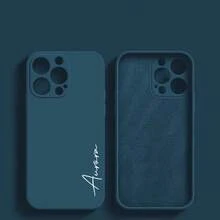 Ốp lưng điện thoại khắc tên và chữ cái theo yêu cầu, tương thích với iPhone 17 16 15 14 13 12 11 Pro Max 17 Air, chất liệu silicon lỏng cao cấp, mềm mại, tự khắc tên, chống sốc, quà tặng cho iPhone 16 15 14 13 Pro Max, ốp lưng điện thoại dễ thương. - Xám - Xem 5