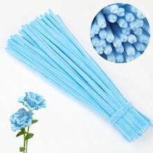 Paquete de valor de 100 piezas de limpiapipas de tela flexible de colores surtidos para suministros de manualidades y decoraciones caseras, juego de torsión con dos opciones de color, kits de flores de limpiapipas