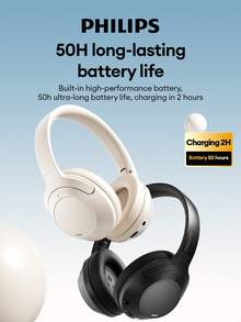 PHILIPS 飞利浦 TAH2020 头戴式蓝牙耳机，大型动圈单元，高保真立体声，低延迟，AI 降噪麦克风，可折叠，适合运动、跑步、商务，可无线连接智能手机和电脑 - 彩色 - 查看 1