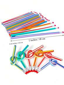 10/20 lápices de colores flexibles, herramientas de escritura de plástico flexibles, lápices flexibles de múltiples líneas, perfectos como regalos para fiestas, Navidad, Día de San Valentín