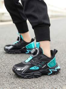 Zapatillas de calle con estilo urbano para adolescentes, tejidas, transpirables, con suelas suaves y antideslizantes, y hebillas giratorias, adecuadas para actividades al aire libre para niños
