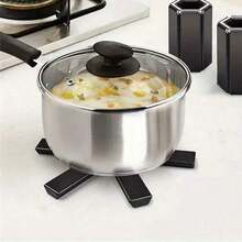 1pc/2pcs/3pcs Multi-Functional Foldable Heat Insulation Pad - Heat Resistant, Non-Slip Kitchen Mat, Suitable For Pots And Pans - Kitchen & Dining - Black - View 3