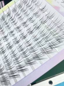 80pcs Soft Light Curved Fake Eyelashes For Baby, Transparent & Natural Fluffy Look Eyelash Extension Lash Clusters, Eyelash Clusters, Individual Eyelashes, Lashes, Fake Lashes - C - View 8