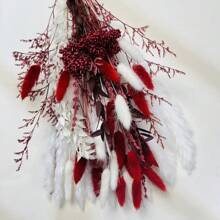 55 Red Bouquets Of Boho Style, Pampas Grass Mixed Bouquet, Perfect For Easter-Halloween-Christmas-Valentine's Day-DIY Handmade Flowers-Home Desktop Decoration