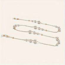 1 件个性化奢华大珍珠和小珍珠眼罩链、眼罩链、面罩带、太阳镜项链和眼罩带，适合学校、度假和玩耍（不包括眼镜）