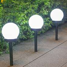 3pcs Solar Powered Garden Lights, Outdoor Globe LED Landscape Lighting For Path, Garden, Fence, Lawn, Patio - Multicolor - View 9