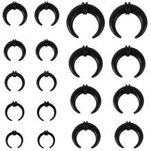 18Pcs Pincher Tapers Septum Rings, Acrylic Buffalo Horseshoe Stretcher Expander Piercing Kit For Stretching Pierced Nose Ear Gauge 9 Size 14G - 00G
