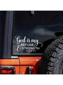 God Is My Refuge & Strength" Psalm 46:1 Vinyl Decal - Waterproof, Easy-To-Apply Sticker For Cars, Laptops, Windows - , Glossy Finish, Theme, Ceramic Adhesive|Glossy Finish Sticker|Waterproof Sticker