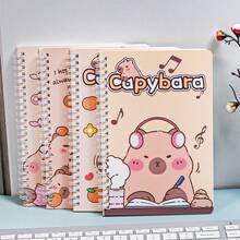 Cuaderno de espiral con lindo diseño de capibaras de dibujos animados, tamaño A5 para el trabajo, la escuela, la escritura, útiles escolares, regreso a clases - A5 - Ver 2