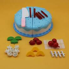 1 pieza Juguete de Pastel de Juego de Roles Realista para Niños, Pastel de Cumpleaños de Imitación Creativa, Juego de Cortar Frutas y Postres, Regalo de Cumpleaños/Navidad, Comida Falsa, Juguetes de Cocina de Madera, Juguetes de Comida de Madera