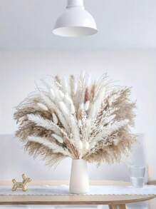 4/38 pièces - Herbe de roseau artificielle pour décoration bohème, faux pampas herbe grande et haute, fleur artificielle volumineuse et fausse, pour remplir un vase, décoration de style campagne pour la maison, la cuisine, la salle, le mariage et la fête, (beige), Saint-Valentin, cadeau