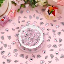 200Pcs Bad Two The Bone Confetti, Pink And Black Bad Two The Bone Birthday Decoration, Double Sided Table Confetti Scatters For Born To Rock Music Theme 2nd Birthday Party Supplies