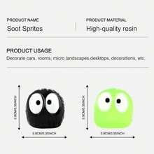 Cute Soot Sprites,35 Pcs Automotive Interior Decoration Accessories Car Rearview Mirror And Dashboard,Cute Anime Decor Home Garden Office,Funny Ornament Gifts(Black) - 黑色 - 查看 9