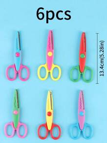 Juego de 4 piezas/6 piezas/8 piezas de tijeras de manualidades con bordes decorativos, tijeras de resina ABS para hacer tijeras de colores, tijeras para scrapbook con bordes decorativos, 6 tipos de patrones de tijeras, seguras