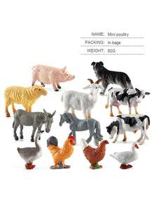 12 sztuk/zestaw Figurki zwierząt Miniaturowe figurki drobiu Symulują drób Miniaturowe figurki zwierząt Zestaw Model drobiu Miniaturowa realistyczna figurka zwierzęcia Ranczo Farma Miniaturowy model Idealny do dekoracji domu, dekoracji ciast, dekoracji stołowych, eksponatów kolekcjonerskich