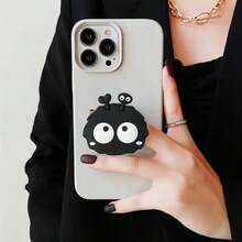 Cute Black Pebble Shaped Foldable Phone Stand - Easy To Use And Install, Adjustable Angle, Practical, Fashionable & Durable, Suitable For All Phones, Compact & Portable, Perfect Gift For Friends & Birthday Compatible With IPhone, Android Phone, Gift For Birthday, Family, Friends Push-Pull Phone Grip, Phone Holder, Phone Accessories Compatible With IPhone, Android Phone, Gift For Birthday, Family, Friends - Multicolor - View 7