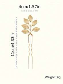 3pcs/Set Golden Elegant Hair Clips | Women's Alloy U-Shaped Hair Clips - Floral Bridal Hair Accessories, Suitable For Romantic Weddings, Parties And Photos - Princess & Fairy Style, Suitable For Age 14+, School Stuff, College