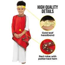 Morph Costumes Roman Emperor Costume For Kids - Julius Caesar Toga Outfit - Ancient Greek Fancy Dress - Perfect For Parties And Dress-Up Fun - Red - View 6
