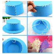 4pcs/6pcs/10pcs Handmade DIY Cap Materials Set, 3D Stereoscopic Adhesive Painting Hat, Early Educational Material Package For Children Multi, Boys And Girls Party Hat, Kindergarten Handmade Lesson Material Package, Random Style