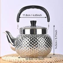 1 件不锈钢透明弹簧直菱形图案茶壶带过滤器，餐厅水壶，户外茶壶返校 - 彩色 - 查看 6