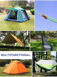 6pcs Heavy-Duty Windproof & Ultralight Tent Tie Down Rope Set | 4mm 4m High-Tensile Nylon Cords With Aluminum Adjuster Tensioner | Reflective Camping Ropes For Tent, Tarp, Canopy Shelter, Climbing & Hiking | Elastic Storage Pouch & Quick-Release Buckle Included