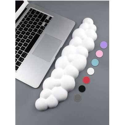 1pc Solid Color Cloud Shaped Keyboard Wrist Rest Pad, Desktop Memory Foam Hand Rest For Laptop/PC, Anti-Slip Silicone For Men & Women To Relieve Wrist Pressure While Typing
