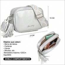 Piccola borsa a tracolla in pelle PU per donne con due cinghie per la spalla, borsa messenger in pelle sintetica, regalo originale per donne - rosa/rosso/argento/nero/marrone/kaki/beige/oro