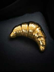 1 件时尚牛角面包胸针，适合男女，适合聚会和宴会，复古领针、袖扣、翻领针 - 牛角麵包 - 查看 7