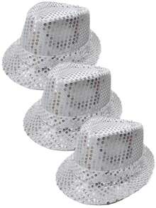 D EXCEED 1/2/3/5/6/9PCS 1970 年代复古迪斯科亮片帽 | 男女通用闪光派对帽，适合夜总会、婚礼庆典和生日 | 闪亮中性舞蹈帽