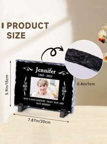 Individuelle Gedenktafel, personalisierter Steinrahmen mit Fotos und Text, menschlicher Grabstein, Geschenk für den Verlust eines geliebten Menschen, Grabschmuck (6/8 Zoll)
