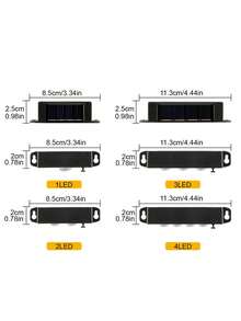 4pcs Mini Solar Powered Wall Lights, 1LED/2LED/3LED/4LED, 1000 Lumens Bright Light With Solar Sensor, Automatically Turns On At Dusk To Dawn, Energy Saving, Wireless, Suitable For House & Yard Decoration