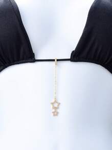 1 Stück Bikini Charm Körperkette Schmuck für Frauen, filigrane goldfarbene Bauchkette, Strandjuweliere für Sommer für Frauen