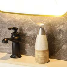 Vintage Creative Bathroom Shower Gel Dispensing Pump Bottle, Luxury Refillable Lotion Soap Container, Japanese-Style Ceramic Hand Wash Dispenser, Large Capacity Travel-Friendly Design For Kitchen Sink & Bathroom, Multi-Color Options Back To School - Vintage - View 14