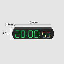 Digital Alarm Clock LED Large Display Digital Clock With Temperature, Date, Brightness Adjustable Desktop Clock For Living Room Office Classroom Gym - Black - Green Light - View 7