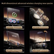 [Wireless Car Charger] 15W Wireless Car Charger, Adjustable Car Mount | Automatic Clamping, Foldable Screen, Fast Charging, USB Connector, Charging Indicator Light, Dashboard Mount