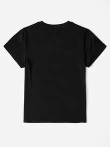 1 T-Shirt With A Liberal Activist Pattern, Short Sleeved Round Neck Casual Top, Summer And Spring, Women's Clothing - Black - View 2