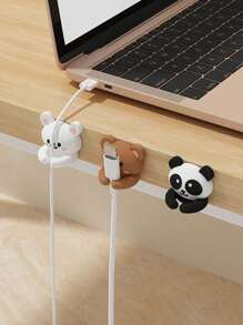 Cute Animal Cable Clips, Cable Organizer For Desktop, Cute Animal Desktop Multi-Function Mouse ,Silicone Cable Clips,Wire Storage Holder, Charger Cord Winder For USB Charging, Car, Tablet Wire Management, Durable And Compact: Tidy Up Your Phone Charging Cables, Earphones, And Various Data Cables,Charging Cable Holder With Protective Cover ,Desk And Bedside Table Management
