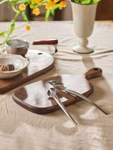 Cirelle 1pc Stainless Steel Chocolate Spoon,Cake Baking DIY Tool Cake Decoration Filter Spoon, For Baking - Silver - View 3