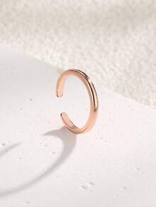 1 chiếc nhẫn hở ngón chân có thể điều chỉnh theo phong cách tối giản trơn, thời trang độc đáo - Bóng loáng - Xem 6