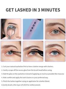 1pc Black Eyelash Adhesive And Clear Seal 2-In-1, DIY Eyelash Extension Glue 6ml, Single Eyelash Glue For Cluster Eyelash Extension Bonding, Strong Styling Lasting 48-72 Hours, Latex-Free, Waterproof, Quick-Drying And Non-Irritating, Suitable For Personal Eyes At Home Cosmetic Eyelash Supplies(6ml) - Black - View 8